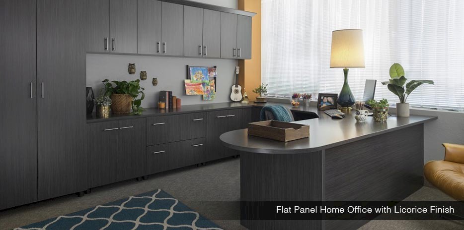 Flat Panel Home Office with Licorice Finish