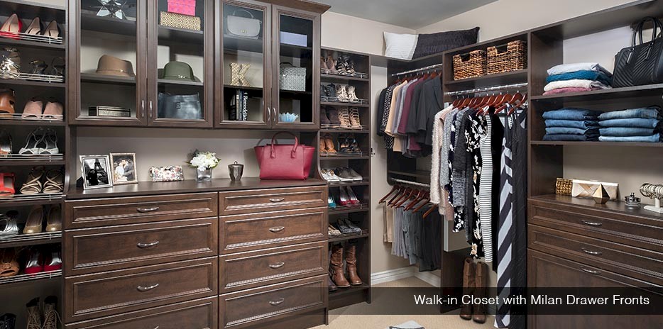 Walk In Closet with Milan Drawer Fronts